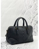 BOTTEGA VENETA INTRECCIATO LEATHER SMALL HANDLE BAG IN NAVY  BLUE