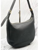 CELINE DARK GREY SUPPLE CALFSKIN LEATHER TRIOMPHE HELOISE SMALL CROSSBODY BAG