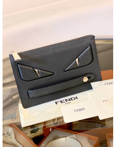 (BRAND NEW) FENDI MONSTER EYES CLUTCH GREY SELLERIA LEATHER 