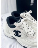 (LIKE NEW) CHANEL CC SUEDE LACE-UP SNEAKERS SIZE 37 -FULL SET-