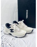 (LIKE NEW) CHANEL CC SUEDE LACE-UP SNEAKERS SIZE 37 -FULL SET-