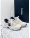 (LIKE NEW) CHANEL CC SUEDE LACE-UP SNEAKERS SIZE 37 -FULL SET-