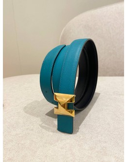 HERMES H BUCKLE BELT WITH REVERSIBLE LEATHER STRAP GOLD HARWARE