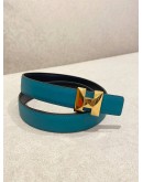 HERMES H BUCKLE BELT WITH REVERSIBLE LEATHER STRAP GOLD HARWARE