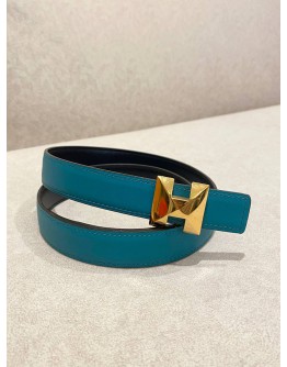 HERMES H BUCKLE BELT WITH REVERSIBLE LEATHER STRAP GOLD HARWARE