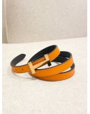 HERMES H BUCKLE BELT WITH REVERSIBLE LEATHER STRAP GOLD HARWARE SIGNATURE ORANGE COLOUR