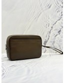 LOUIS VUITTON KALUGA CLUTCH IN DARK BROWN TAIGA LEATHER