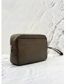 LOUIS VUITTON KALUGA CLUTCH IN DARK BROWN TAIGA LEATHER