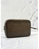 LOUIS VUITTON KALUGA CLUTCH IN DARK BROWN TAIGA LEATHER