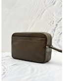 LOUIS VUITTON KALUGA CLUTCH IN DARK BROWN TAIGA LEATHER