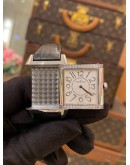 (LIKE NEW) 2018 JAEGER-LECOULTRE REVERSO SQUADRA FACTORY DIAMONDS REF Q7038420 42MM x 28.8MM QUARTZ WATCH -FULL SET-