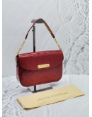 LOUIS VUITTON POMME D'AMOUR HOT RED SHINNY MONOGRAM VERNIS LEATHER RODEO DRIVE FLAP SHOULDER BAG