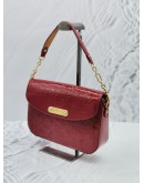 LOUIS VUITTON POMME D'AMOUR HOT RED SHINNY MONOGRAM VERNIS LEATHER RODEO DRIVE FLAP SHOULDER BAG