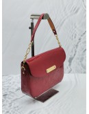 LOUIS VUITTON POMME D'AMOUR HOT RED SHINNY MONOGRAM VERNIS LEATHER RODEO DRIVE FLAP SHOULDER BAG