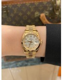 (UNUSED) 2003 ROLEX LADY DATEJUST FULL 18K 750 YELLOW GOLD DIAMOND DIAL REF 179175 26MM AUTOMATIC WATCH -FULL SET-