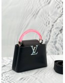 (LIKE NEW) 2022 MICROCHIP LOUIS VUITTON CAPUCINES MINI BLACK TAURILLION LEATHER 