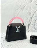 (LIKE NEW) 2022 MICROCHIP LOUIS VUITTON CAPUCINES MINI BLACK TAURILLION LEATHER 