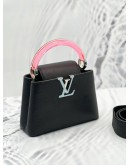 (LIKE NEW) 2022 MICROCHIP LOUIS VUITTON CAPUCINES MINI BLACK TAURILLION LEATHER 