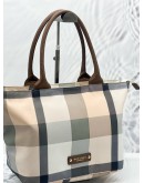 BURBERRY BLUE LABEL CHECK NOVA CANVAS CRESTBRIDGE TOTE BAG 