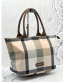 BURBERRY BLUE LABEL CHECK NOVA CANVAS CRESTBRIDGE TOTE BAG 