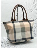 BURBERRY BLUE LABEL CHECK NOVA CANVAS CRESTBRIDGE TOTE BAG 