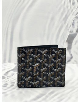 GOYARD SAINT FLORENTIN WALLET IN DARK BLUE GORAYDINE CANVAS & VAUZELLES CALFSKIN LEATHER