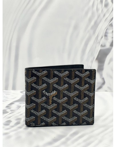 GOYARD SAINT FLORENTIN WALLET IN DARK BLUE GORAYDINE CANVAS & VAUZELLES CALFSKIN LEATHER