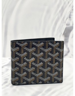 GOYARD SAINT FLORENTIN WALLET IN DARK BLUE GORAYDINE CANVAS & VAUZELLES CALFSKIN LEATHER