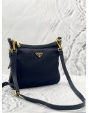 PRADA BANDOLIERA TESSUTO CROSSBODY BAG IN BLUE