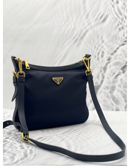 PRADA BANDOLIERA TESSUTO CROSSBODY BAG IN BLUE