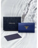 (UNUSED) PRADA 6 KEY HOLDER IN BLUE VITELLO DAINO LEATHER -FULL SET-