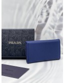 (UNUSED) PRADA 6 KEY HOLDER IN BLUE VITELLO DAINO LEATHER -FULL SET-