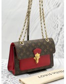 2016 LOUIS VUITTON CHERRY VICTOIRE MONOGRAM CANVAS WITH RED CALFSKIN LEATHER CHAIN BAG