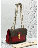 2016 LOUIS VUITTON CHERRY VICTOIRE MONOGRAM CANVAS WITH RED CALFSKIN LEATHER CHAIN BAG