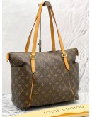 LOUIS VUITTON TOTALLY MM TOTE SHOULDER BAG IN BROWN MONOGRAM CANVAS WITH LEATHER TRIM 