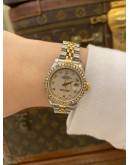 2002 ROLEX LADY DATEJUST REF 69173 HALF 18K 750 YELLOW GOLD DIAMOND BEZEL 26MM AUTOMATIC WATCH 