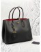 PRADA LARGE DOUBLE TOTE BLACK SAFFIANO LEATHER TOP HANDLE BAG 