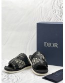 2024 CHRISTIAN DIOR MEN ALPHA SANDAL BEIGE AND BLACK OBLIQUE JACQUARD SIZE 45 -FULL SET-