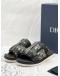 2024 CHRISTIAN DIOR MEN ALPHA SANDAL BEIGE AND BLACK OBLIQUE JACQUARD SIZE 45 -FULL SET-