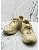 GUCCI RHYTON CREAM WHITE SNEAKERS IN LEATHER SIZE 10