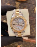 2011 ROLEX YACHT MASTER REF168623 DIAMOND MOP MOTHER OF PEARL 18K HALF GOLD LIMITED PIECE 35MM 