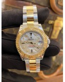 2011 ROLEX YACHT MASTER REF168623 DIAMOND MOP MOTHER OF PEARL 18K HALF GOLD LIMITED PIECE 35MM 