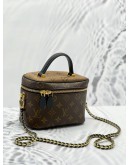 2023 MICROCHIP LOUIS VUITTON VANITY PM MONOGRAM REVERSE CANVAS WITH LONG STRAP 