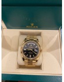 (LIKE NEW) 2024 ROLEX DAY-DATE 40 REF 228238 BLACK CANDIED HAWS FULL 18K 750 YELLOW GOLD 40MM AUTOMATIC WATCH 