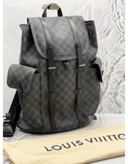 2018 LOUIS VUITTON CHRISTOPHER PM RUCKSACK BACKPACK IN BLACK DAMIER GRAPHITE CANVAS