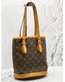 LOUIS VUITTON BUCKET BAG PM BROWN MONOGRAM CANVAS 