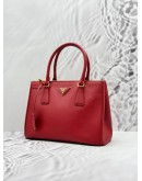 PRADA MEDIUM GALLERIA IN RED SAFFIANO LUX LEATHER -FULL SET-