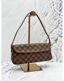 LOUIS VUITTON RECOLETA SHOULDER BAG IN BROWN DAMIER EBENE CANVAS