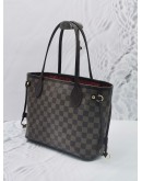 (LIKE NEW) LOUIS VUITTON NEVERFULL PM BROWN DAMIER EBENE CANVAS TOTE BAG  