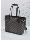 (LIKE NEW) LOUIS VUITTON NEVERFULL PM BROWN DAMIER EBENE CANVAS TOTE BAG  